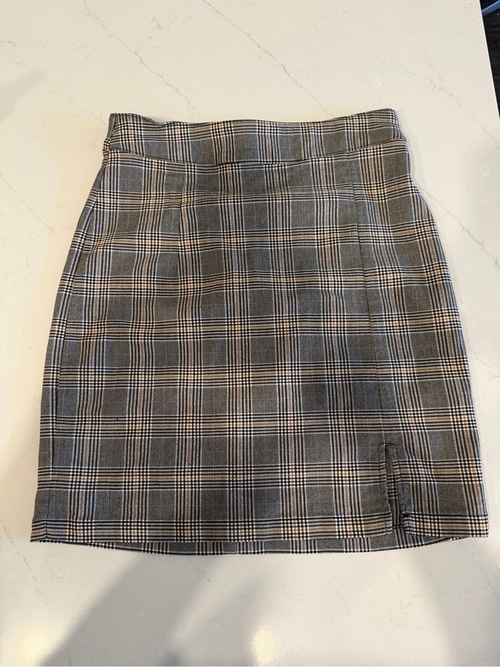 Garage Black & Gray Plaid Mini Skirt